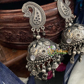 Oxidized Big German Silver Jhumkas -S398
